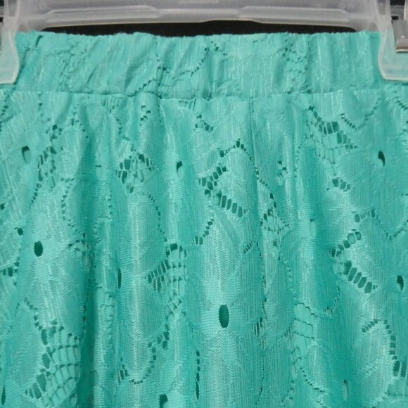 NOTATIONS | medium | Turquoise Lined Lace Skirt | Stretchy Waistband | NWOT - Picture 10 of 15